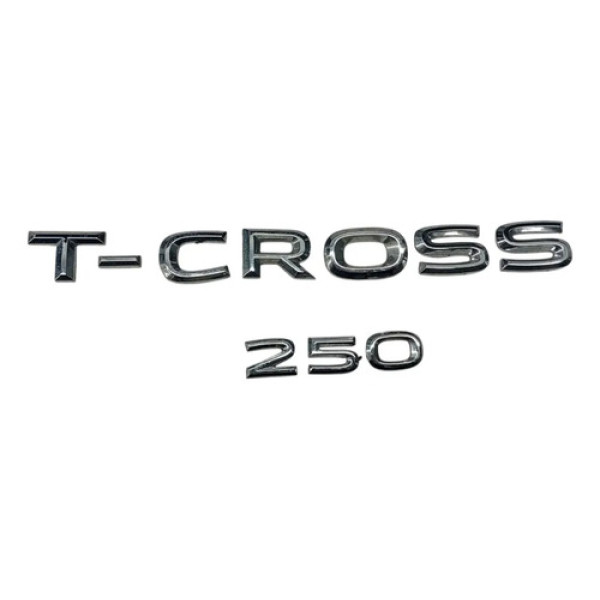 Letreiro Tampa Traseira Volkswagen T-cross 2020 2021 Prata