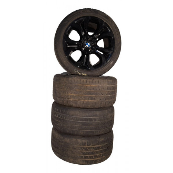 Jogo Roda Pneu Bom 315 35 R20 Bmw X6 2013 2014 2015  Preto