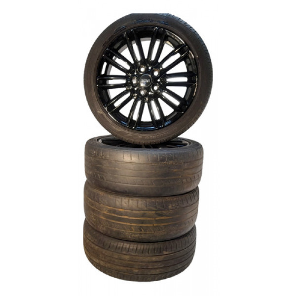 Jogo Roda Pneu 215 45 17 Mini Cooper S 2015 2016 2017 2018  Preto