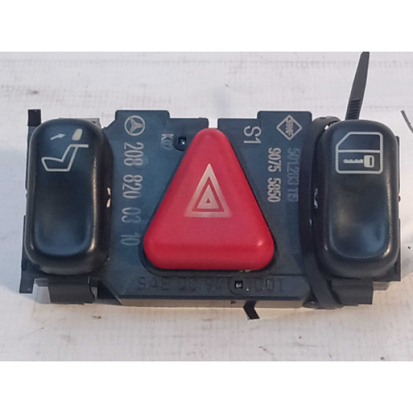 Botão Trava Pisca Alerta Mercedes C240 1995 A 1995 A 1999 Preto