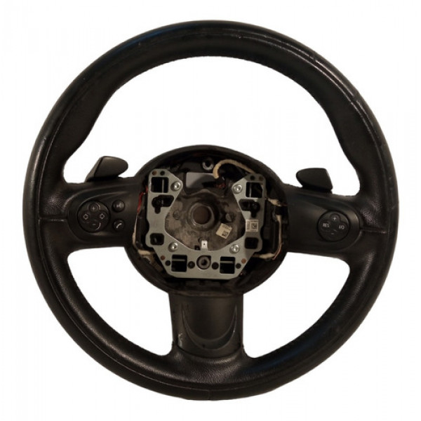 Volante Direção Comando Borboleta Mini Cooper S 2011 2012 16 Preto
